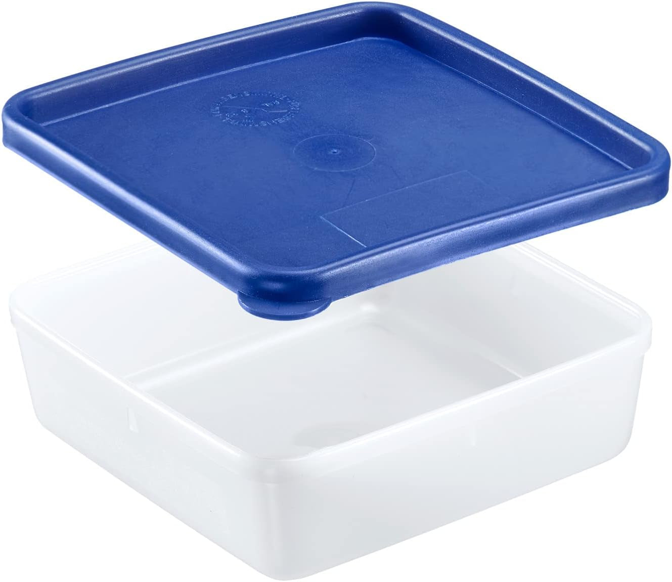 Westmark 4 pojemniki do przechowywania/zamrażania żywności, łącznie z pokrywką, pojemność: 0,25 l każdy, możliwość układania w stosy, tworzywo sztuczne, Trio, kolor: przezroczysty/niebieski, 25042270 Pudełka do przechowywania żywności Naty Shop