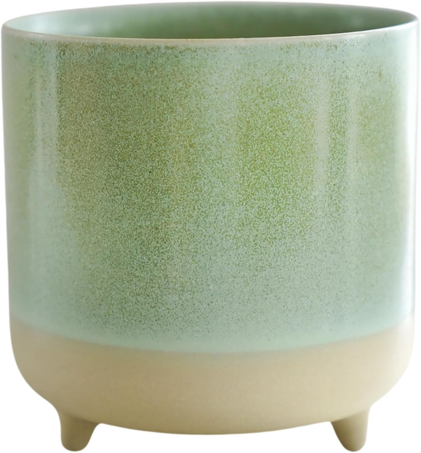 Garnek ceramiczny w kolorze miętowej zieleni, matowy, reaktywny, wys. 8,5 cm x gł. 8 cm