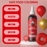 Barwnik spożywczy czerwony 120 ml, wysokoskoncentrowany, bezcukrowy barwnik spożywczy w płynie do wypieków, ciast, makaroników, polew, fondantów, ciastek, pączków