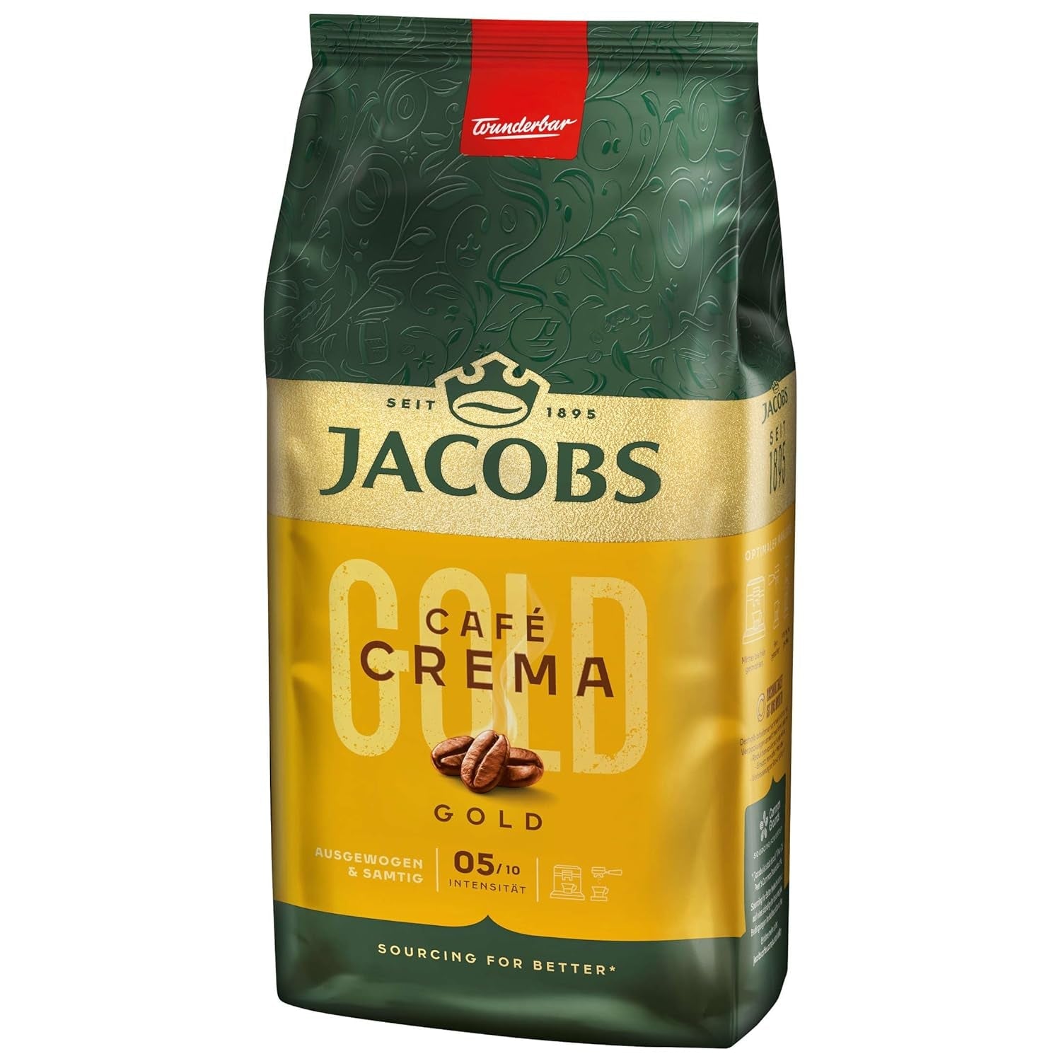 Jacobs Expert Roast Cafe Crema Gold, Kawa w całych ziarnach (4 x 1 kg)