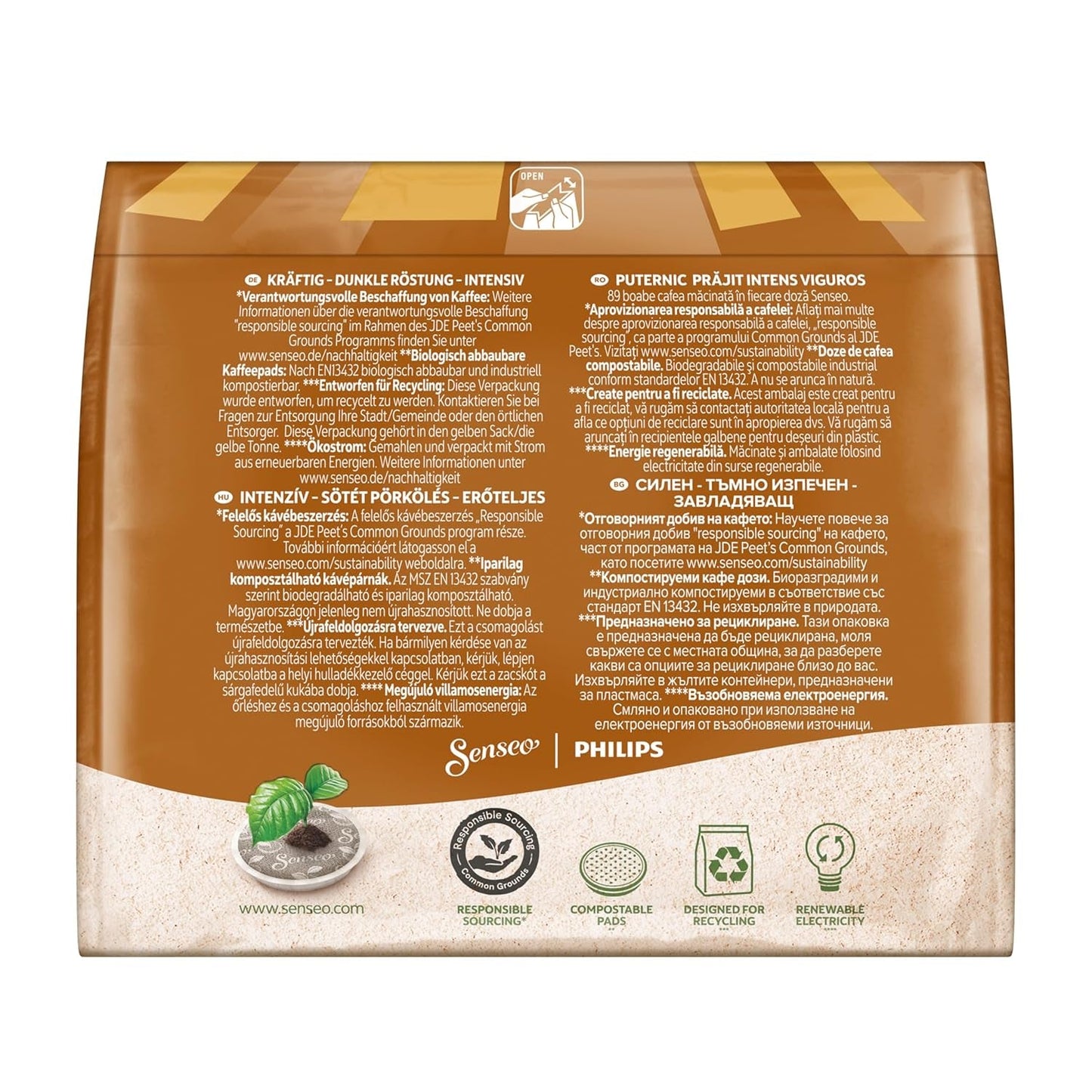 Podkładki Senseo Guten Morgen Strong XL, 5 x 10 Getränke, 50 kapsułek Kaffeepad