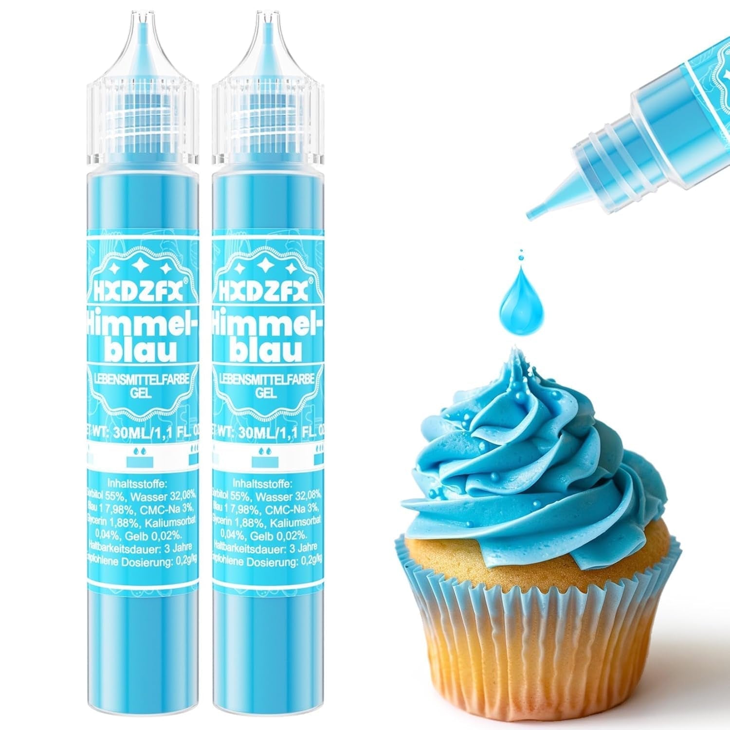 Barwnik spożywczy w żelu - HXDZFX 2×30ml, barwnik spożywczy bez cukru, silnie skoncentrowany, do dekoracji ciast, białej fondantu, makaroników, ciasteczek, wypieków, pisanek, śluzu (fiolet winogronowy)