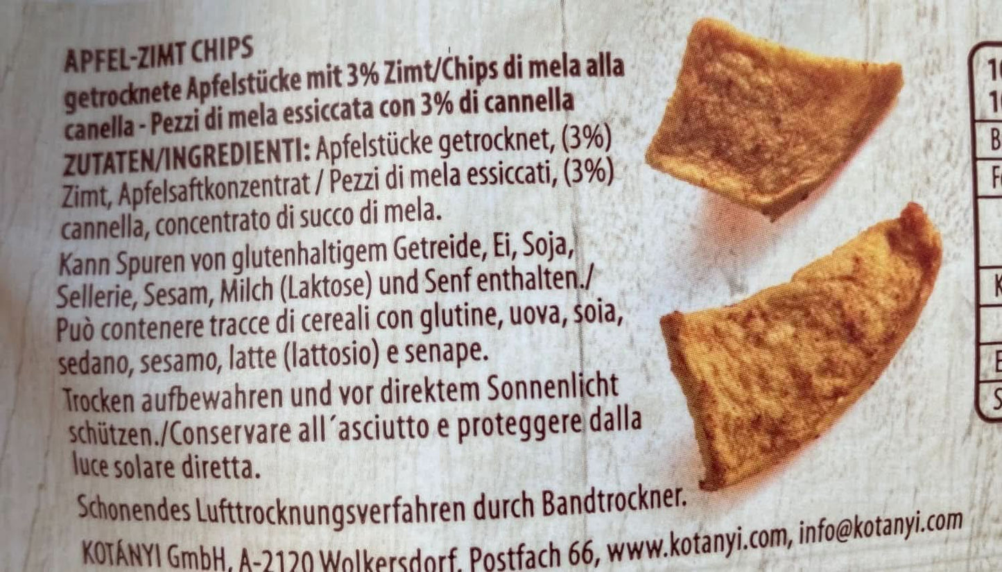 Kotanyi Kawałki suszonych jabłek z cynamonem, 100% naturalne, 9 x 40 gramów Produkty suszone Naty Shop