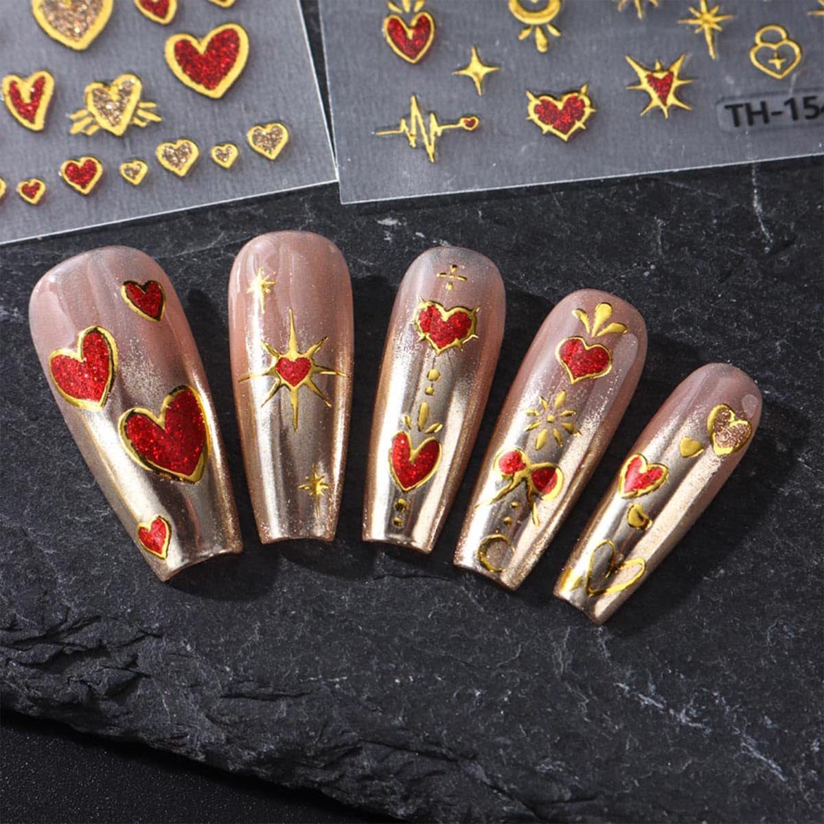 JMEOWIO Nagelsticker Mond Stern 10 Blatt Nail Art Naklejka Selbstklebend Nagelaufkleber Dekoration Nageldesign Zubehör
