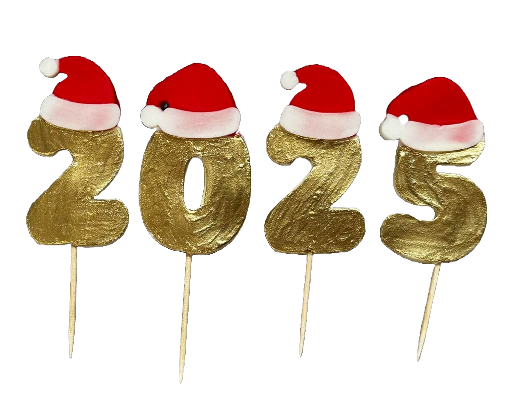 Zestaw 4 jadalnych dekoracji z pasty cukrowej, Happy Birthday, 2025 Dekoracje z pasty cukrowej Naty Shop