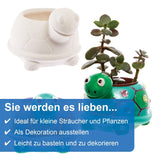 Ceramiczne donice Baker Ross FX594 Turtle - opakowanie 2 sztuk. Pomaluj własną doniczkę