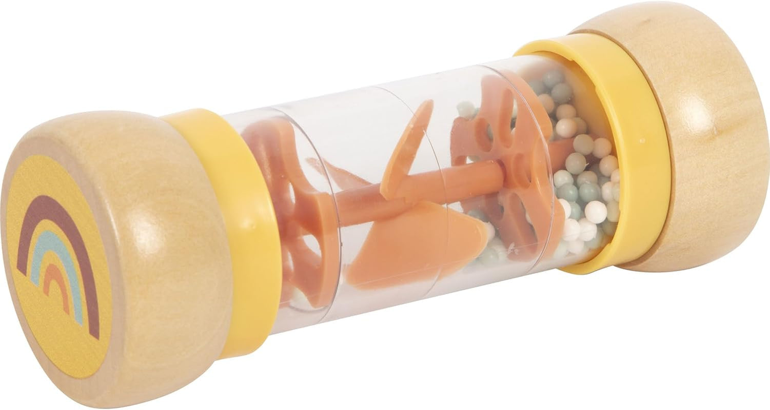 Mała stopka grzechotka przeciwdeszczowa „Safari”, fascynująca drewniana zabawka sensoryczna, dla dzieci od 6 miesiąca życia, 12458 Baby Toys Naty Shop