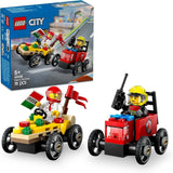 LEGO City Furgonetka dostawcza pizzy kontra. Ciężarówka z pizzą — Mydelniczka dla dziewcząt i chłopców w wieku 5+ — Zestaw do budowania z 2 minifigurkami kierowców — Prezent urodzinowy i świąteczny 60458 Zestawy do budowania Besuche den LEGO-Store Default Title
