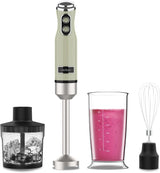 Cecotec Stabmixer Power Retrogreen 1200MAX Cream&Crush, Maximalleistung 1200 W, technologia Crossblades, 2 prędkości, Zubehörset Spülmaschinenfest, Spritzschutzhaube Kitchen Naty Shop