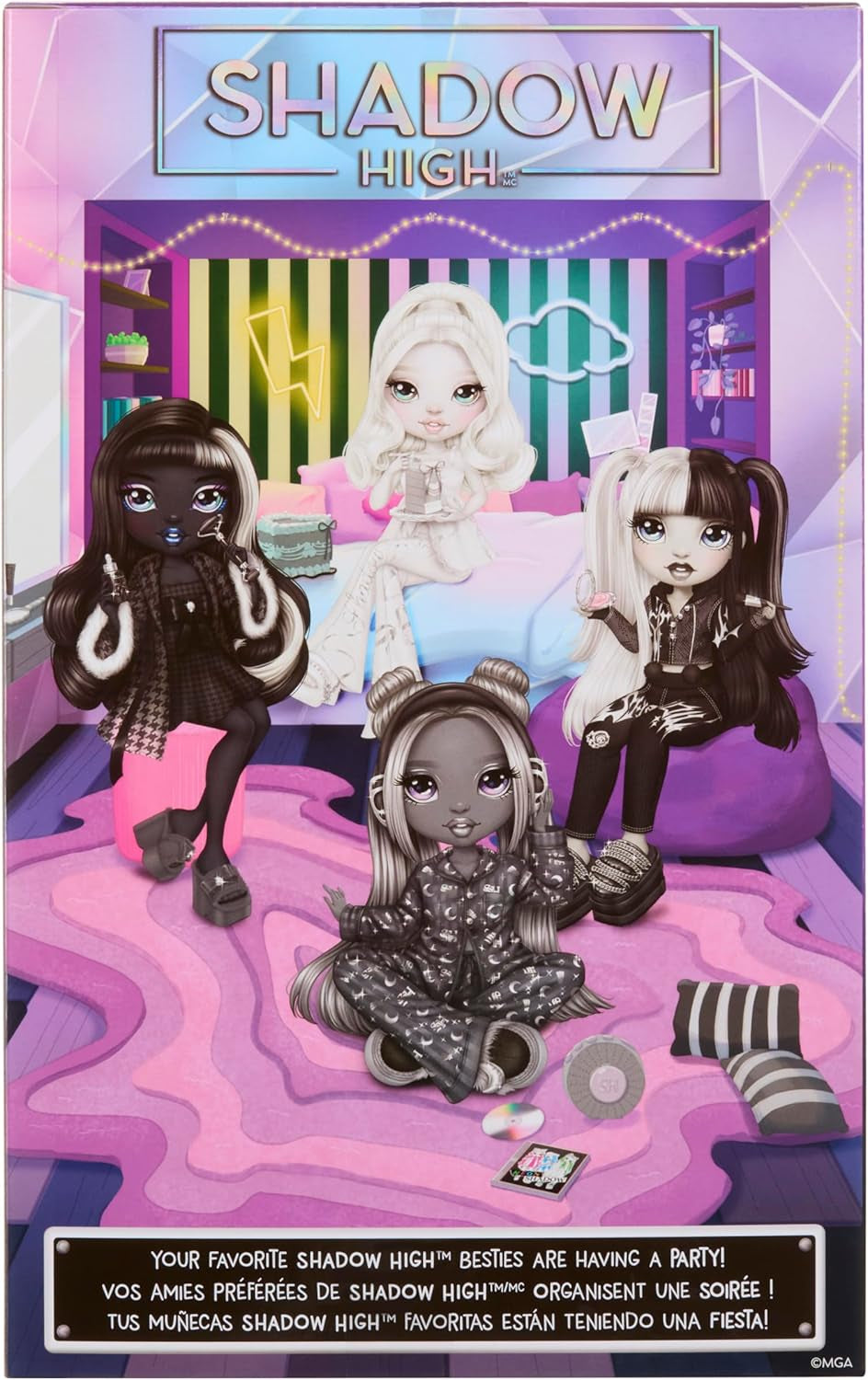 Rainbow High Shadow High Girl's Night Doll - Natasha Zima - 28 cm modna lalka w odcieniach szarości, białych włosów i srebrnego stroju z akcesoriami i grzebieniem - Dla kolekcjonerów i dzieci w wieku od 6 lat
