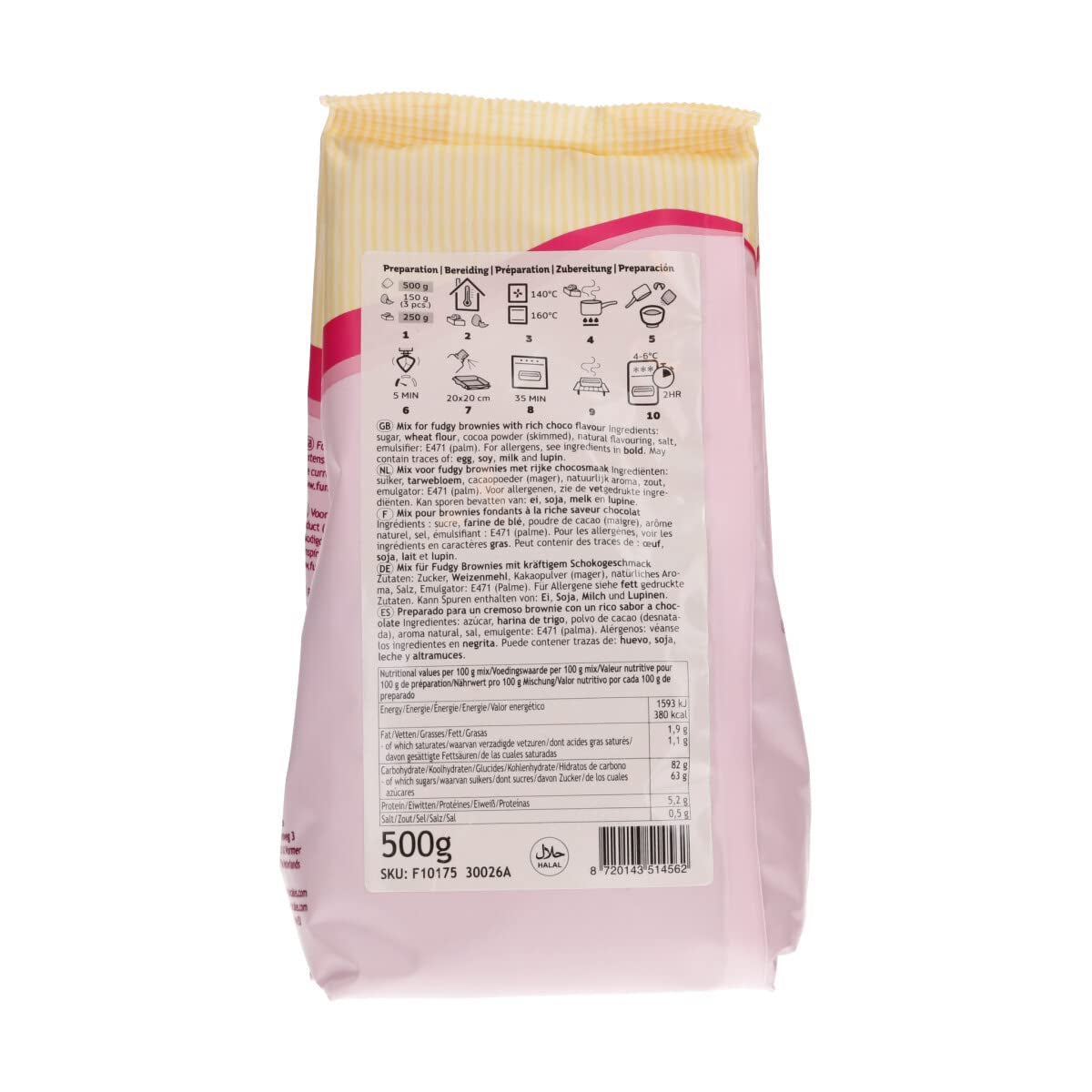 Mieszanka Für Fudge Brownie: Einfach Zu Berübenender, Extrem Fudgy Brownie Mit Richem Schokoladengeschmack, Halal. 500 G. Mieszanka do pieczenia i gotowania Naty Shop