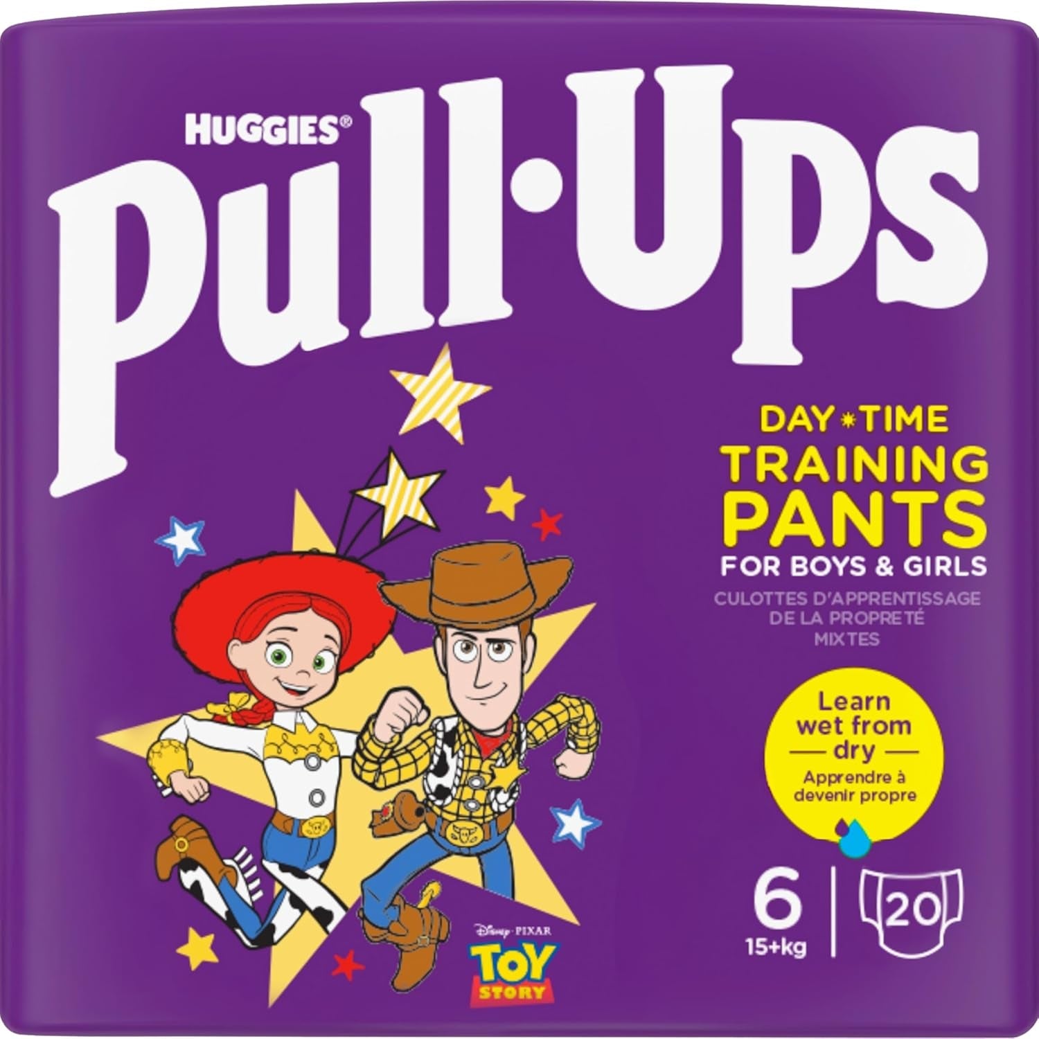 Pieluszki Huggies Pull-Up Trainer dla chłopców - 2-4 lata Rozmiar 6-7 Pieluszki podciągane (40 spodni) - Spodnie do nauki korzystania z toalety ułatwiające naukę korzystania z toalety - Ucz się od mokrej do suchej