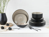 CreaTable, 24464, seria Malmö Beige, 18-częściowy zestaw naczyń obiadowych dla 6 osób, zestaw talerzy kamionkowych, można myć w zmywarce i używać w kuchence mikrofalowej, jakość produkcji