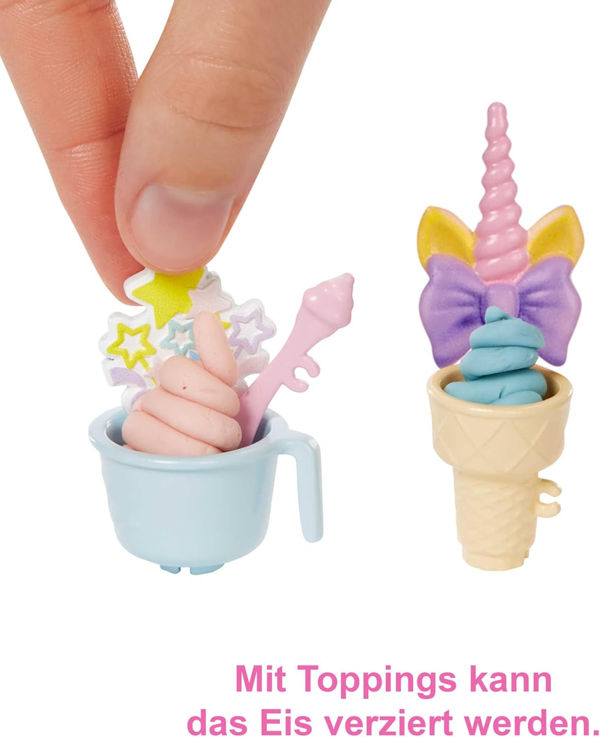 Seria Barbie Możesz być, kim chcesz, Lodziarnia, 1x Lalka Barbie z blond włosami, Maszyna do lodów, Barbie Play-Doh, Akcesoria do pieczenia, Prezent dla dzieci, Zabawka dla dzieci w wieku 3+, HCN46