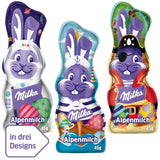 Milka Smiling Bunny Alpine Milk Design Edition - Wielkanocna czekolada w 3 różnych wzorach - 24 x 45g