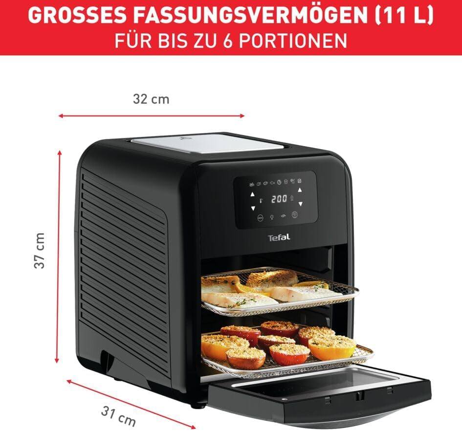 Tefal Easy Fry Oven & Grill Frytownica 9 w 1 na gorące powietrze, 11 l Na 6 porcji, 7 akcesoriów, 8 programów, przepisy online Sprzęt AGD Naty Shop