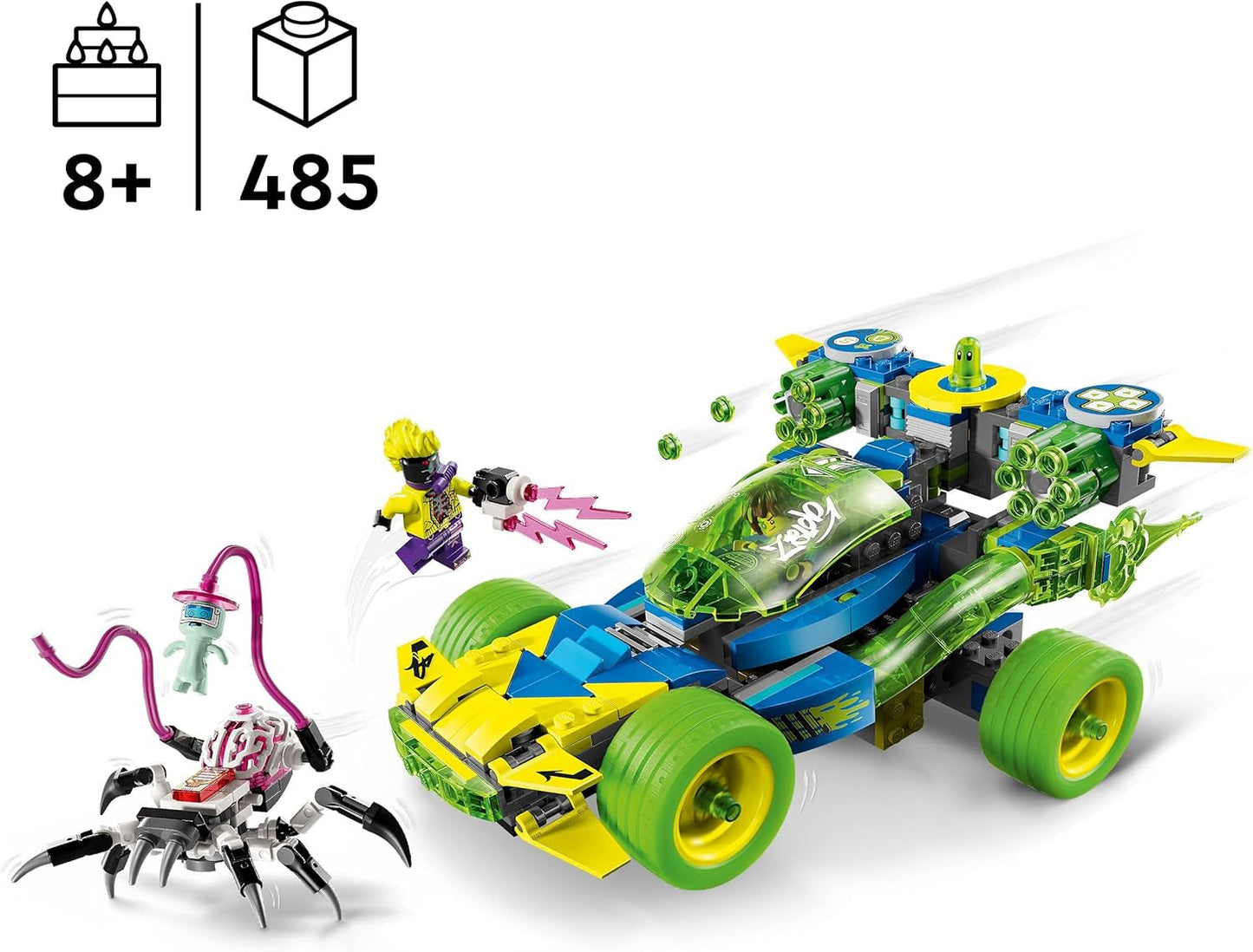 LEGO Dreamzzz Mateo z wyścigówką Z-Blob Action, zestaw fantasy 2 w 1 z pojazdami, minifigurkami i stworzeniami ze snów dla dzieci w wieku powyżej 8 lat, prezent dla chłopców i dziewcząt 71491 Zestawy do budowania Beuche den LEGO-Store