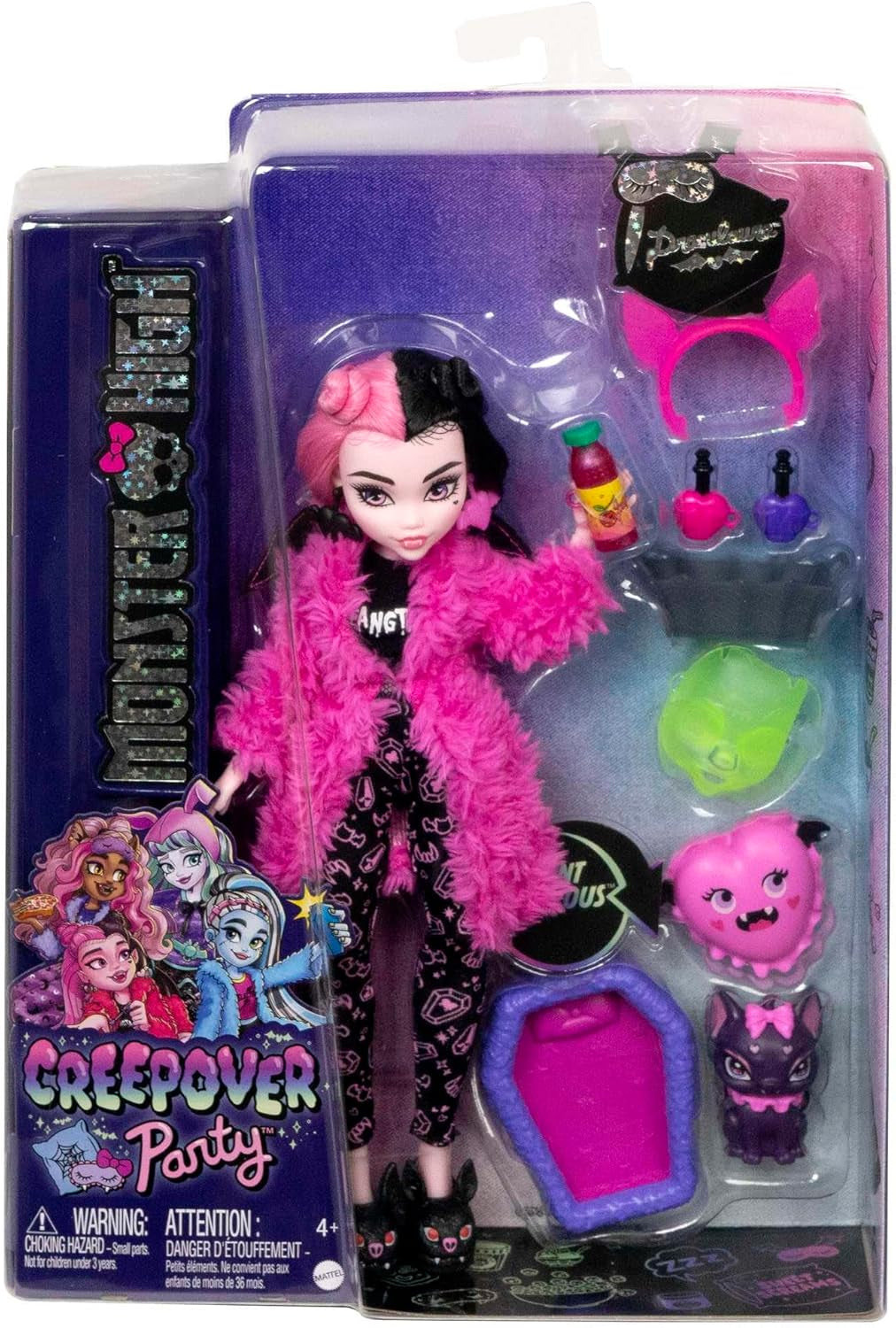 MONSTER HIGH lalki i piżamy akcesoria imprezowe Draculaura liczba nietoperzy fantastyczna lalka zwierzęta domowe są Creepover Party HPY66 Naty Shop lalki
