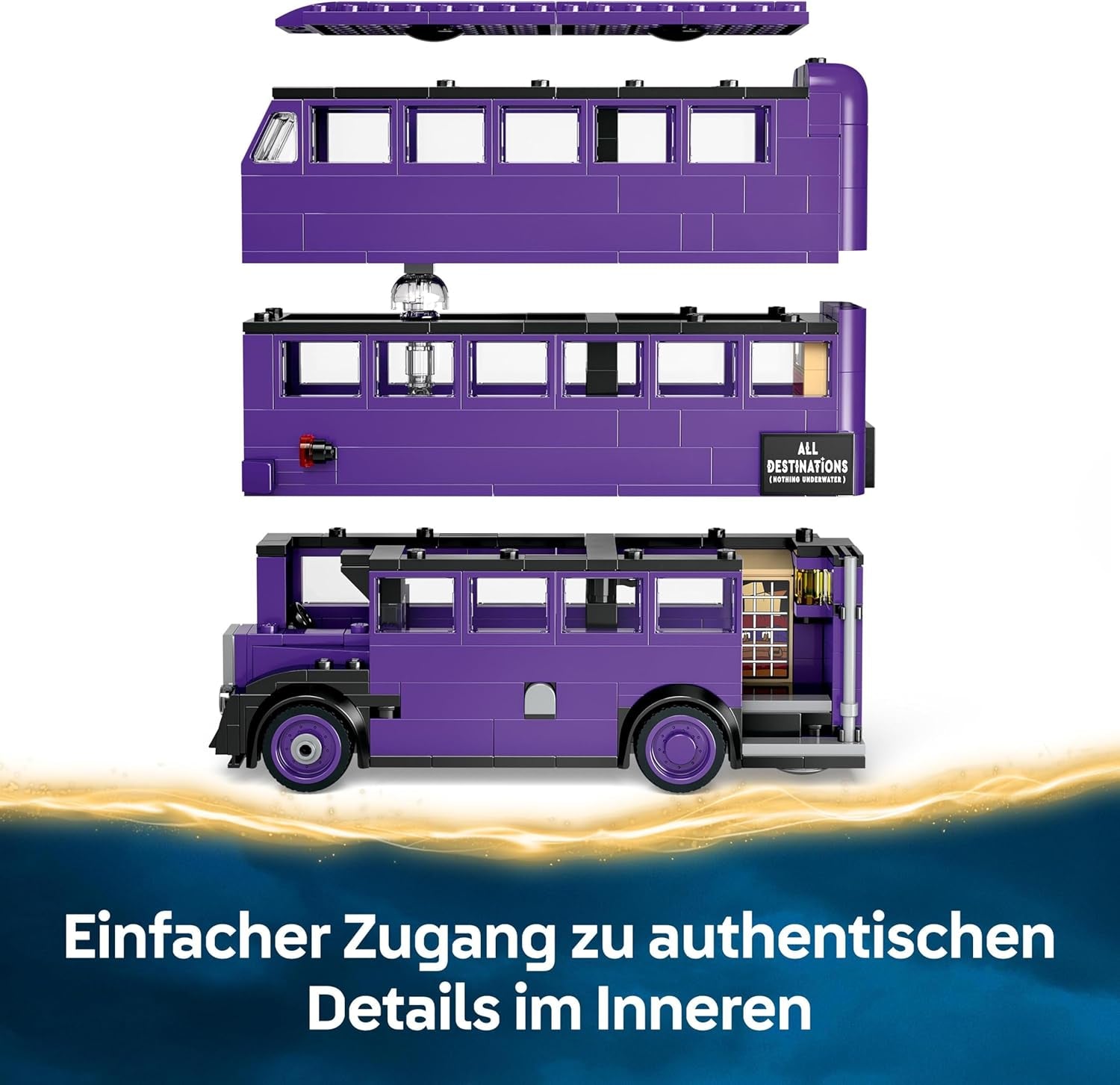 LEGO Harry Potter Przygody z podróżującym rycerzem Zestaw do budowania 5 minifigurek, w tym Ernie Prang, Stan Shunpike i autobus Łapy Zabawka dla fanów Czarodziejskiego Świata Chłopcy i dziewczęta w wieku 8 lat 76446 Zestawy do budowania Beuche den LEGO-Store