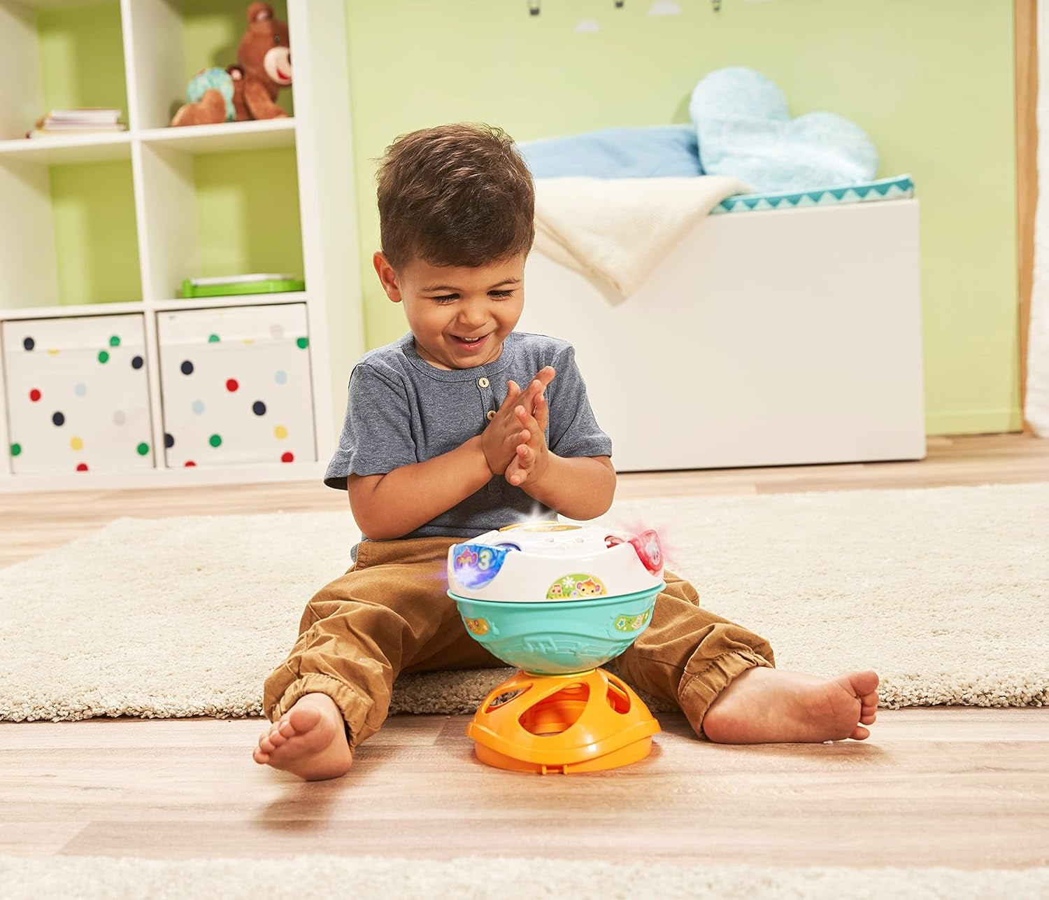 Vtech Baby 3 w 1 magiczna piłka muzyczna samobieżne odtwarzanie muzyki interaktywna zabawka dla dzieci 9-36 miesięcy kolorowe zabawki dla dzieci Naty Shop