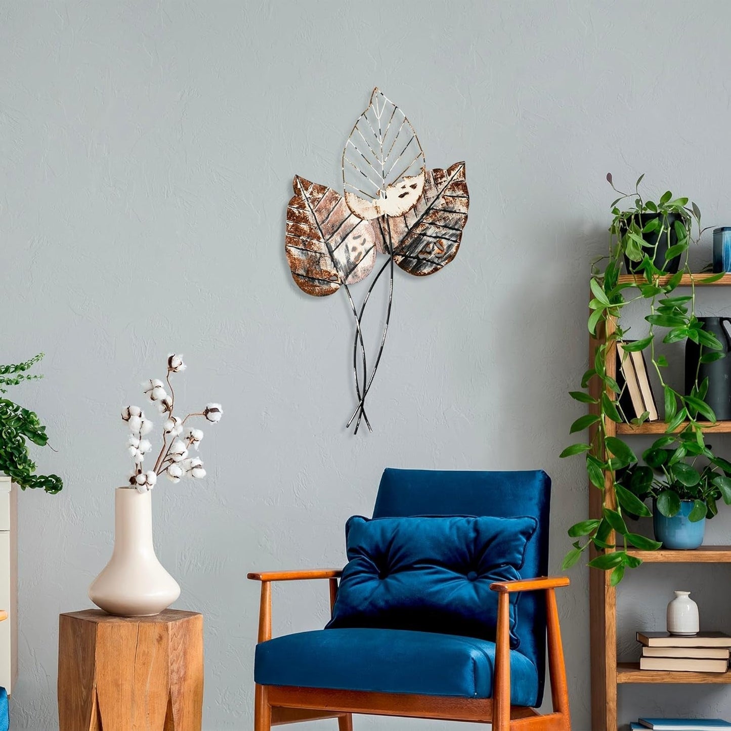 Ręcznie wykonany metalowy dekoracyjny dodatek ścienny, 45 x 85 cm | 100% metalu (1,5 mm) | Unikalny brązowo-czarny wzór, idealny do dekoracji wnętrz | Figurki i rzeźby z możliwością montażu na ścianie Sklep Naty