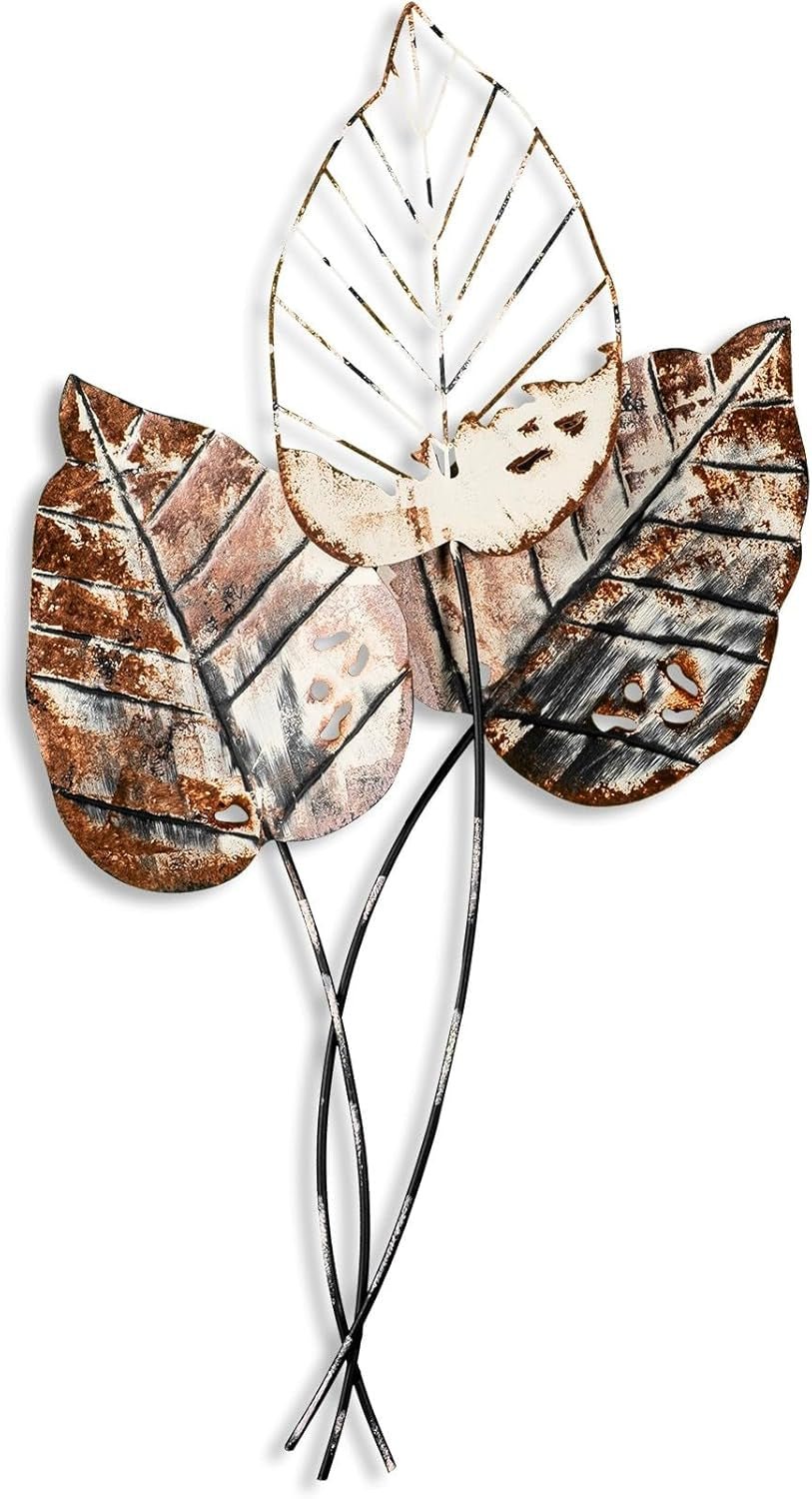 Ręcznie wykonany metalowy dekoracyjny dodatek ścienny, 45 x 85 cm | 100% metalu (1,5 mm) | Unikalny brązowo-czarny wzór, idealny do dekoracji wnętrz | Figurki i rzeźby z możliwością montażu na ścianie Sklep Naty
