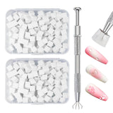 Qufiiry 200 Stück Nail Art Schwämme Mit Metallgreifer, Nagelkunst Schwammpinsel, Maniküre Zubehör Für Nägel, Um Eine Varavländ Von Gradient Nail Art Wzory do tworzenia (biały)