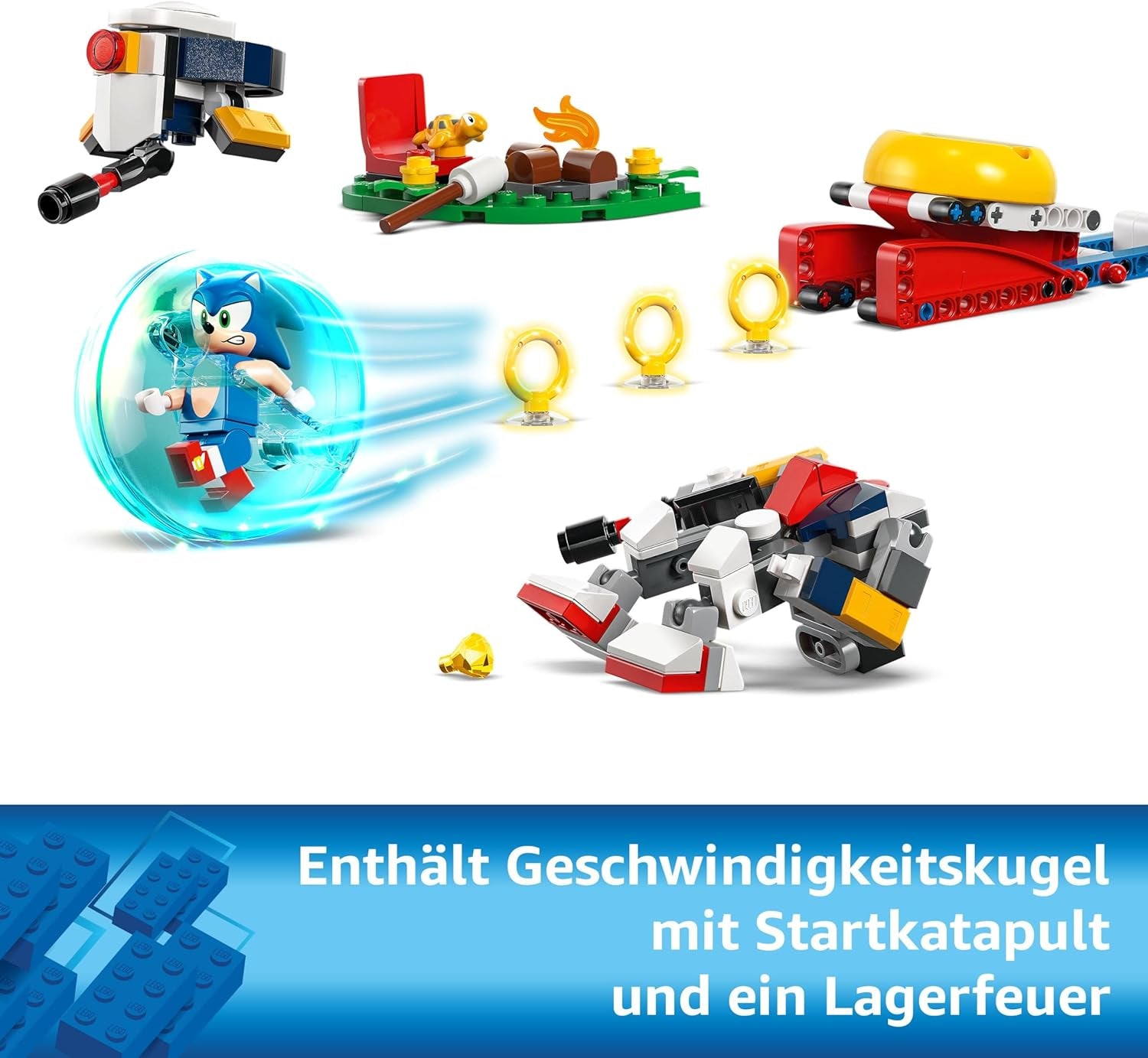 LEGO Sonic the Hedgehog Sonics Pojedynek przy ognisku Zabawka dla dzieci i fanów gier wideo Zestaw do budowania dla chłopców i dziewcząt Zestaw przygodowy dla 7-latków Kolekcjonerski 77001 Zestawy do budowania Beuche den LEGO-Store