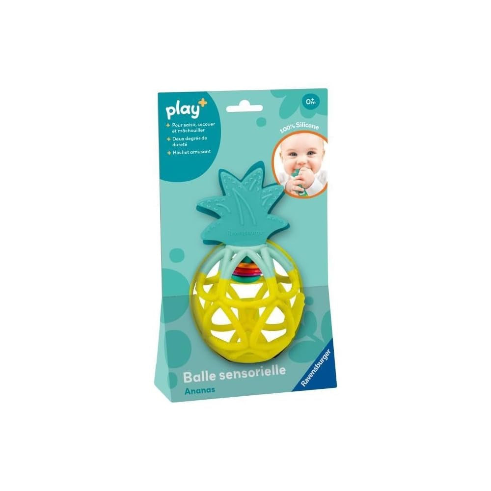Ravensburger Play + 34013 Piłka sensoryczna, ananas, zabawka dla dzieci od 6 miesiąca, wersja francuska Baby Toys Naty Shop