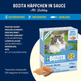 Bozita Tetra Sterylizowane kawałki w sosie węglowym - 6 x 370g Bezzbożowa i bezcukrowa mokra karma dla kotów - bez GMO, o zawartości białka 8,5% i tłuszczu 4,5% - wysokiej jakości i wyjątkowo smaczna