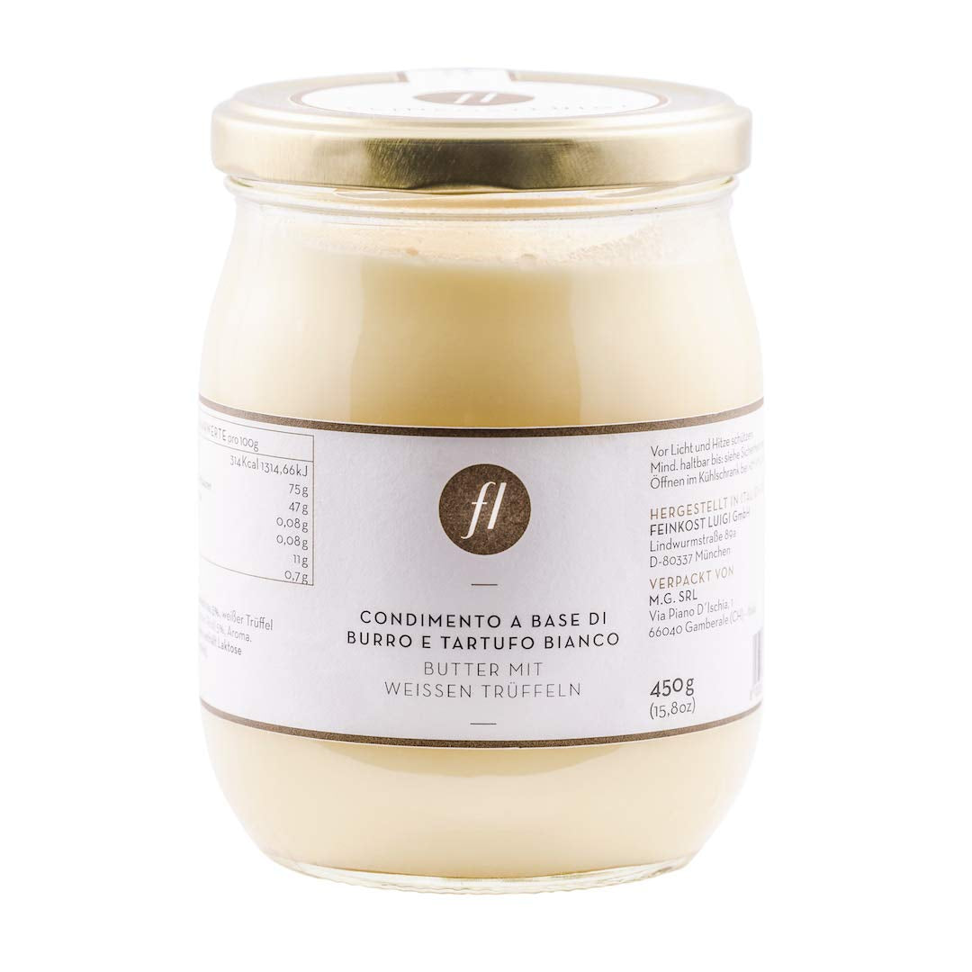 Feinkost Luigi - Masło truflowe w szklance z 5% prawdziwą białą truflą (450g) z Włoch