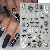 JMEOWIO Nagelsticker Halloween 6 Blatt Nail Art Naklejka Selbstklebend Nagelaufkleber Dekoration Nageldesign Zubehör