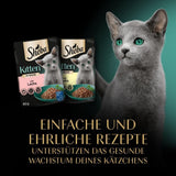 Sheba mokra karma dla kociąt, w różnych saszetkach, z łososiem (MSC) i kurczakiem w sosie, opakowanie zbiorcze 40x85g