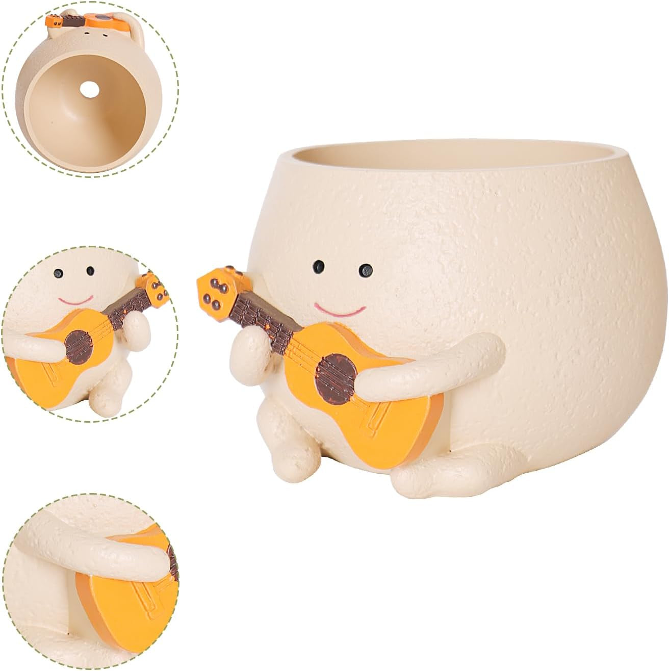 Doniczki z uśmiechniętą buźką Śliczne żywiczne głowy Naszyjnik z pereł Doniczka Unikalna gitara Wewnątrz Na zewnątrz Soczyste doniczki Pomysł na prezent dla mamy