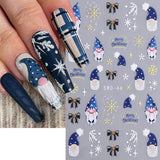 JMEOWIO Nagelsticker Weihnachten 6 Blatt Nail Art Naklejka Selbstklebend Nagelaufkleber Schneeflocke Winterurlaub Niedlich Dekoration Nageldesign Zubehör