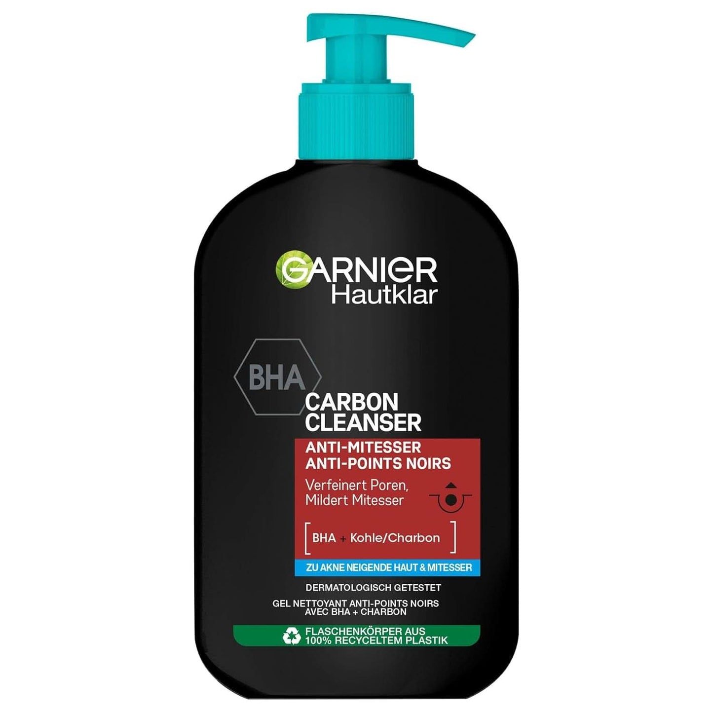 Garnier Charcoal Cleanser Żel do mycia twarzy przeciw zaskórnikom i wypryskom 250ml Pod prysznic i do kąpieli Naty Shop