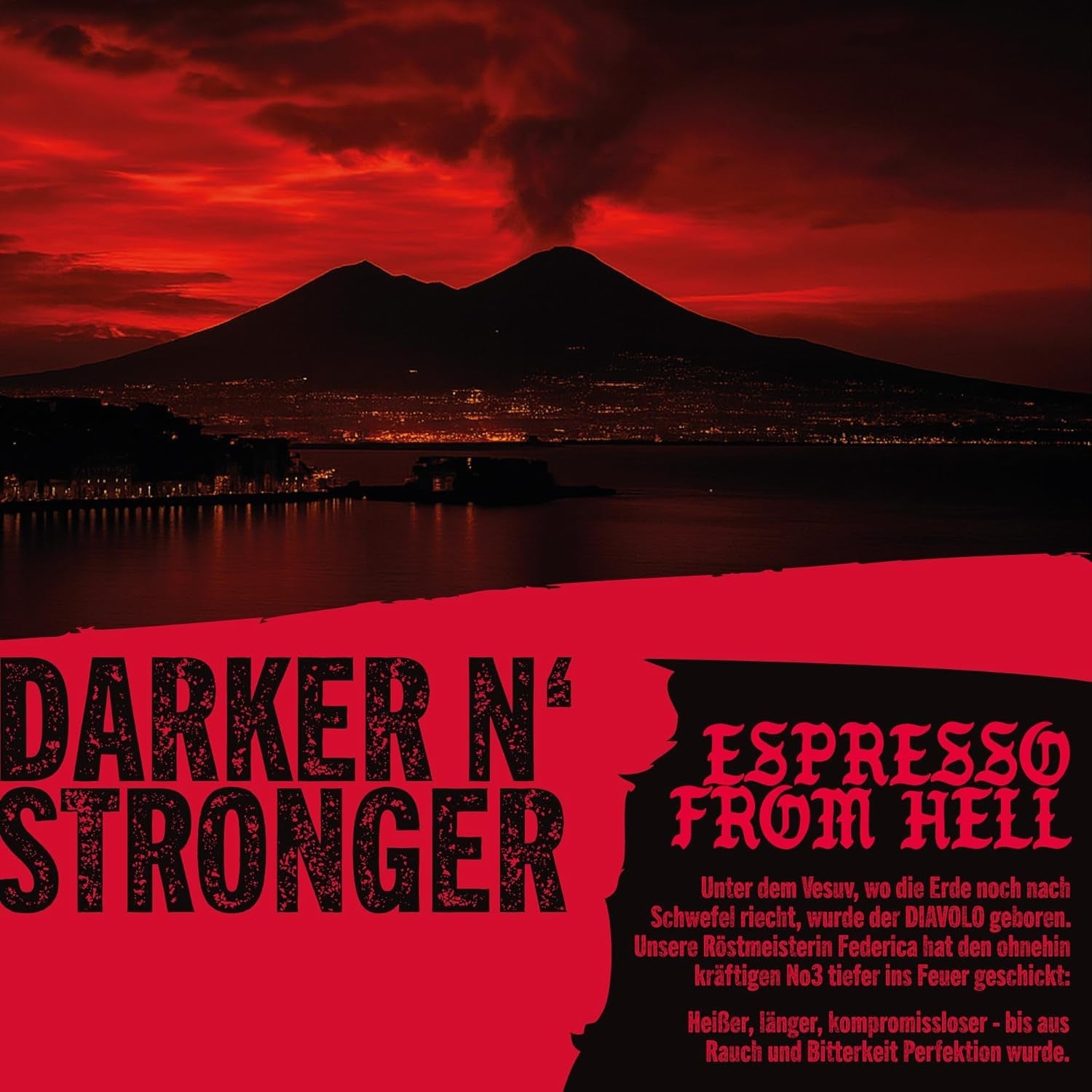 DEAD OR ALIVE DIAVOLO – Ekstra ciemne espresso – 100% Robusta – Niezwykle mocne – Niska kwasowość – Stabilna śmietanka – Całe ziarna 1kg – Pieczeń neapolitańska