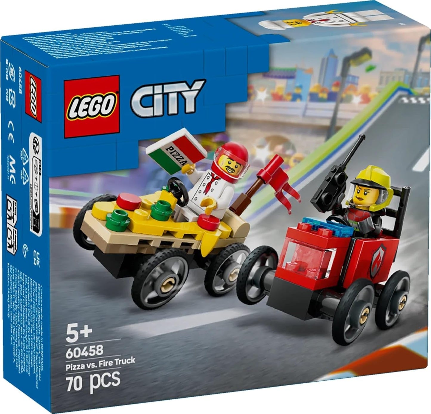LEGO City Furgonetka dostawcza pizzy kontra. Pizza Truck — Mydelniczka dla dziewcząt i chłopców od 5 lat — Zestaw do budowania z 2 minifigurkami kierowców — Prezent urodzinowy i świąteczny 60458 Zestawy do budowania Besuche den LEGO-Store