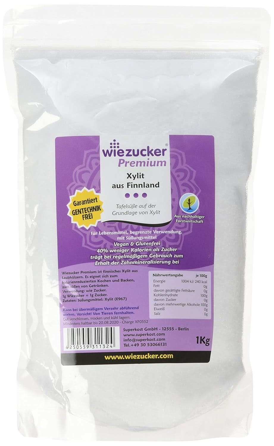 Oryginalny cukier brzozowy z Finlandii, 1 Kg Słodziki Naty Shop