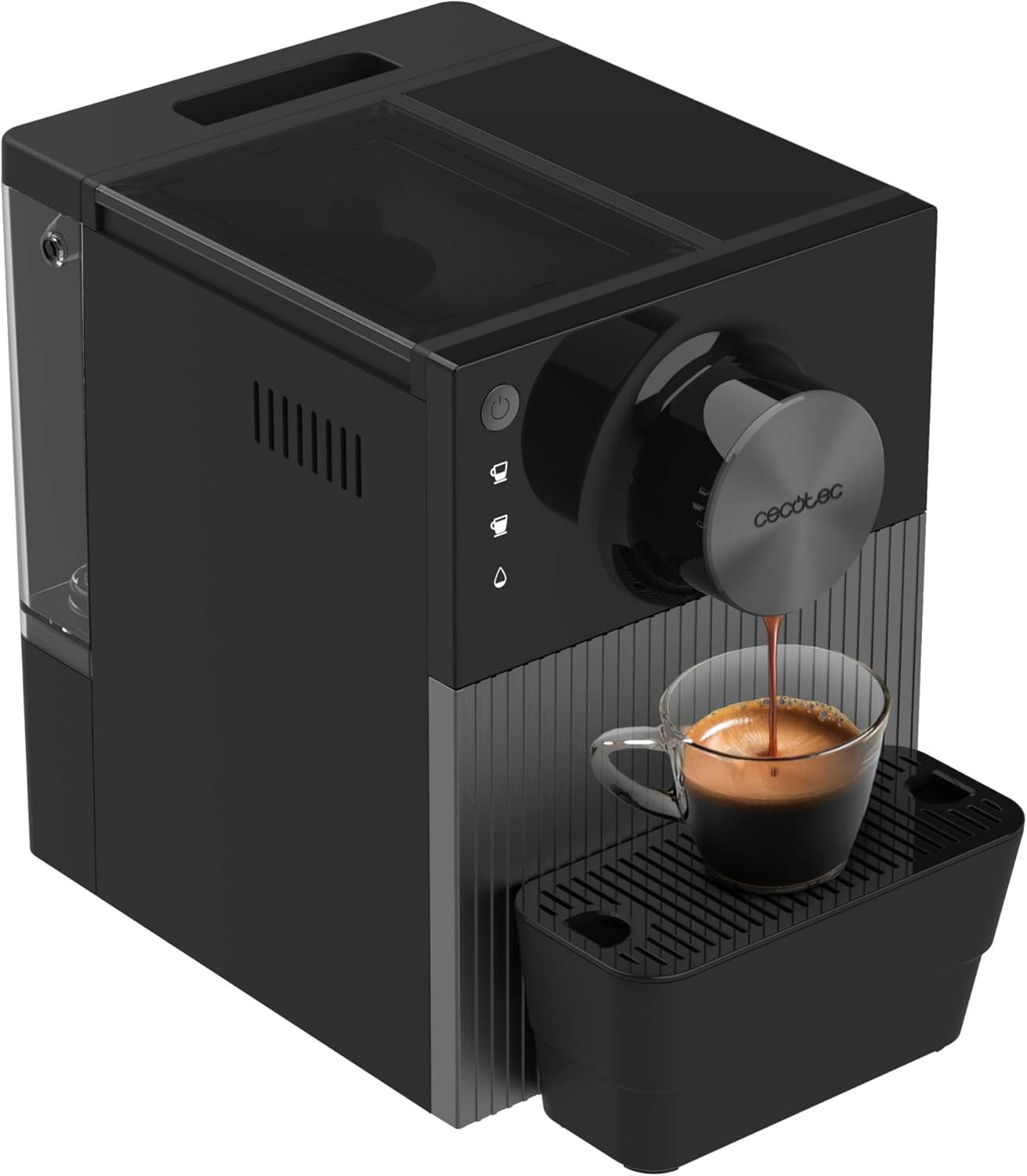 Kompaktowy ekspres do kawy Cecotec Cremmaet Cube, 1350 W, system prasowania 10 g, system wstępnego zaparzania, 19 bar, system termobloku, 5 stopni mielenia, dotykowy panel sterowania