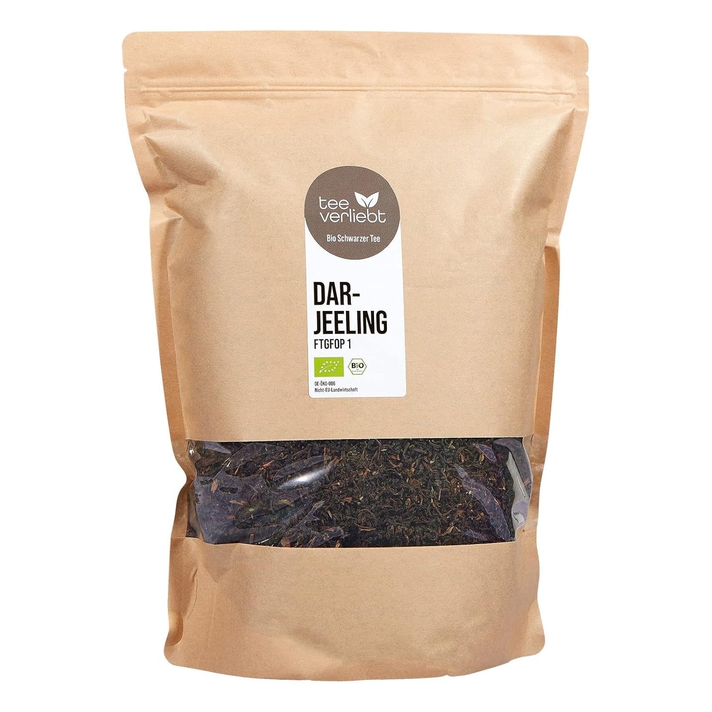 Teeverliebt - Darjeeling Bio Second Flush 1000G I Herbata Darjeeling FTGFOP1 z Indii I Jasna czarna herbata o pełnym smaku I 1 kg