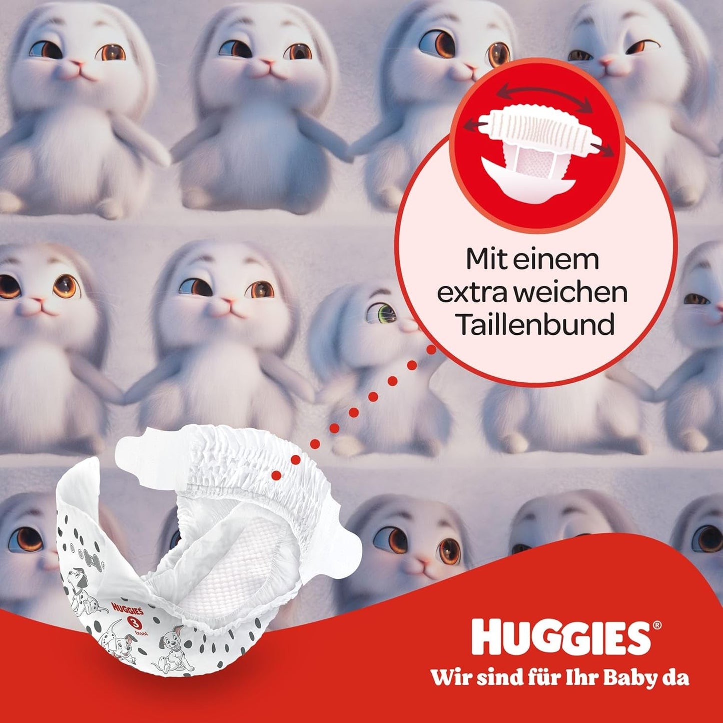 Pieluchy Huggies Little Movers, projekt Disneya, rozmiar 3, 168 sztuk (3 x 56), pudełko miesięczne