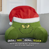 Poduszka Grinch - poduszka pod plecy do łóżka i sofy, podparcie pleców z podłokietnikami, poduszka do czytania na plecy, szyję i głowę, zielona, ​​40 x 38 cm
