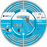 Cellfast Idealny zestaw węży ogrodowych, wytrzymały, elastyczny, 4-warstwowy, tryskaczowy, odporny na promieniowanie UV i algi, technologia zasięgu, 27 bar, -20/+60° krótkoterminowo, 1/2 cala, 20 m