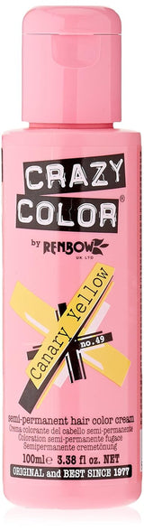 GO TOXIC Półtrwały krem koloryzujący UV do włosów, 100 ml (1 opakowanie) Naty Shop farba do włosów 49 Kanaryjski żółty 100 ml (1 opakowanie)