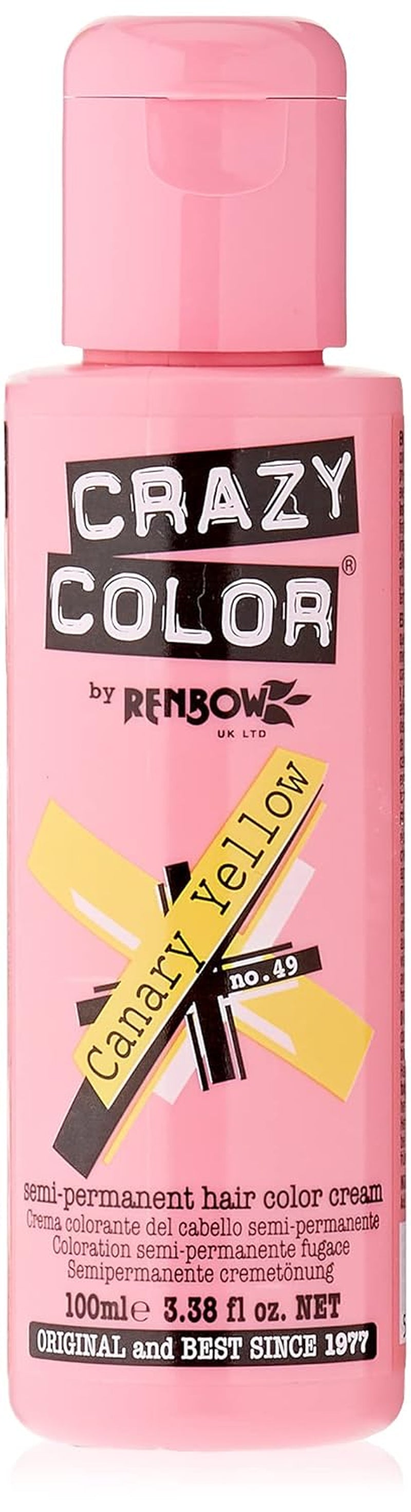 GO TOXIC Półtrwały krem koloryzujący UV do włosów, 100 ml (1 opakowanie) Naty Shop farba do włosów 49 Kanaryjski żółty 100 ml (1 opakowanie)
