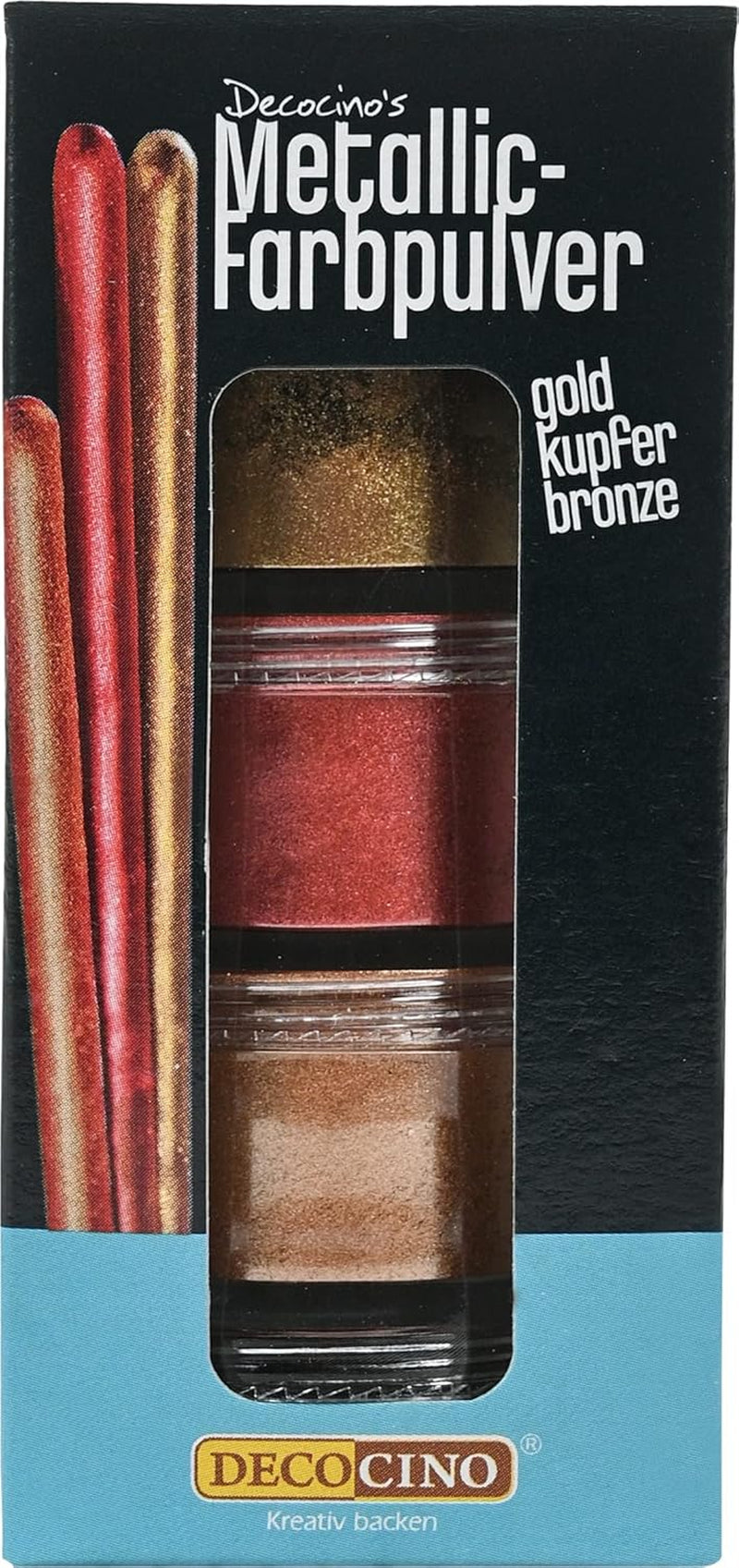DECOCINO Metallic Pastel Coloring Powder (3X2G) – Niebieski, Liliowy i Różowy – Barwnik spożywczy w proszku – Brokatowy Proszek Nadaje się do kremów i dekoracji ciast!