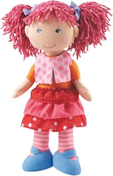 Lalka HABA Lily Lou - Lalka z miękkiej tkaniny od 18 miesięcy - 30 cm z ubrankami i włosami - Idealna towarzyszka zabaw dla małych dzieci - 1302842001