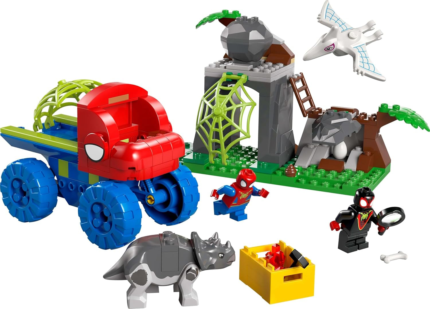 LEGO Marvel Zespół Spideya na misji ratunkowej w ciężarówce dinozaurów Zabawkowe auto do zbudowania dla superbohaterów Zestaw przygodowy dla dzieci w wieku powyżej 4 lat Spidey i jego super przyjaciele 11199 zestawów do budowania Kup w sklepie LEGO