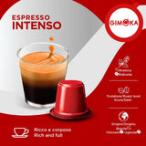 Gimoka Kaffeekapseln Espresso Intenso, Intensität 12/13-100 Kapsel - Kompatybilny z Nespresso* Haushalts-Espressomaschinen - 100 Stück (10 x 10 Getränke) - Hergestellt in Italy